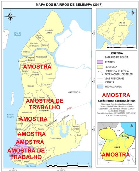 Geografia e Cartografia Digital Mapa dos bairros de Belém