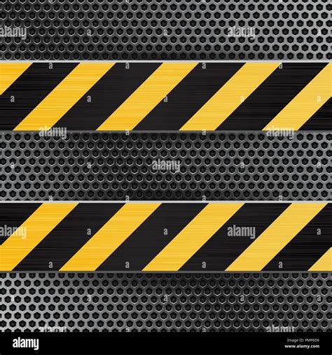 Metal Perforated Texture Under Construction Background Stock Vector