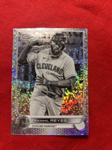 2022 Topps Chrome Black White Mini Diamonds Franmil Reyes Cleveland