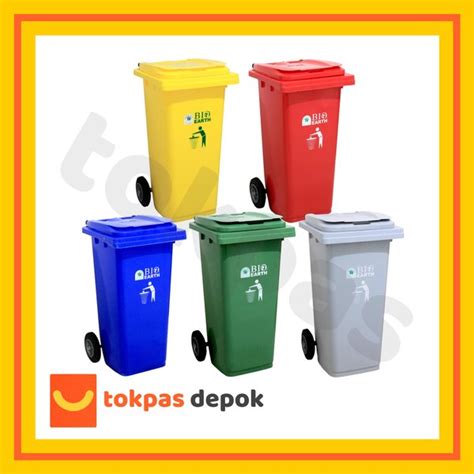 Jual Tempat Sampah Roda Dorong Liter Besar Bio Dustbin Green Leaf