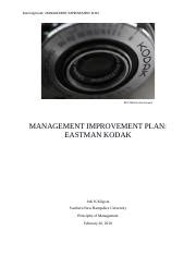 Management Improvement Plan Docx Running Head MANAGEMENT IMPROVEMENT