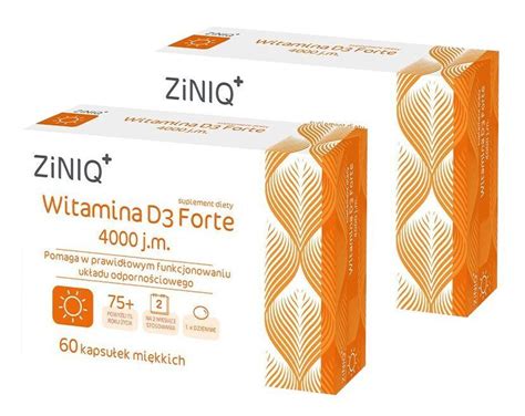 ZINIQ Witamina D3 Forte 4000 j m 60 kapsułek Witamina D Witaminy