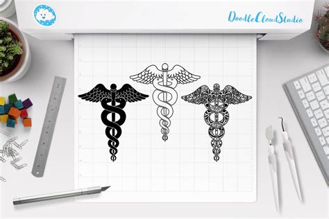 Caduceus SVG Caduceus Mandala SVG Medical Symbol By Doodle Cloud