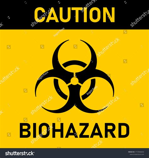 Caution Biological Hazard Biohazard Sign Symbol Stock Vector Royalty