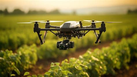 Precision Agriculture Drone Over Smart Crops Technology Premium Ai