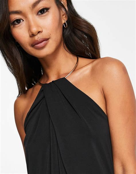 River Island Neckholder Oberteil In Schwarz Mit Ringdetail Asos