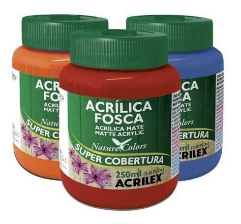 Kit 5 Tinta Acrílica Fosca Para Artesanato 250ml Acrilex Mercado Livre