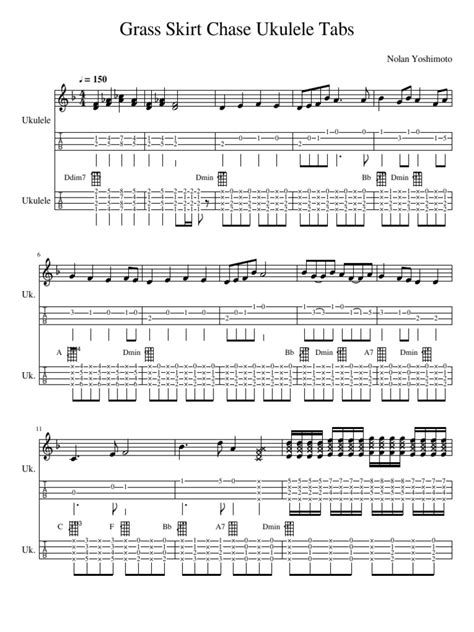 Grass Skirt Chase Ukulele Tabs Spongebob Pdf