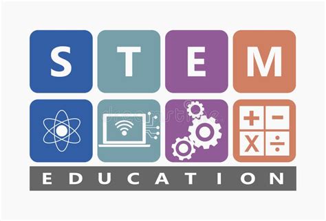 Stem Education Science Technology Engineering Mathematics Stock Vector