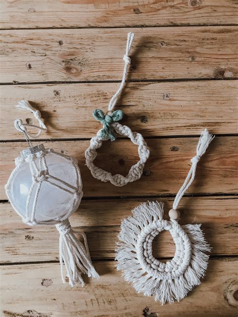 Decoraciones Navideñas Macramé Hecho A Mano Regalo Para Etsy España