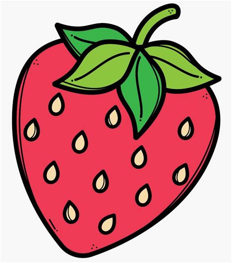 A Drawing Of A Strawberry With Green Leaves