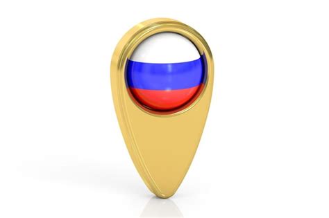 Puntero De Mapa Con Bandera De Rusia Renderizado 3d Foto Premium