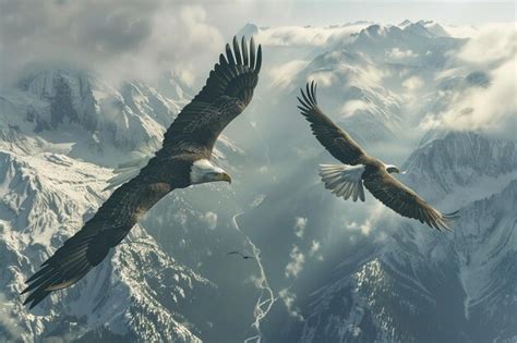 Premium Photo | Majestic bald eagles soaring in the sky