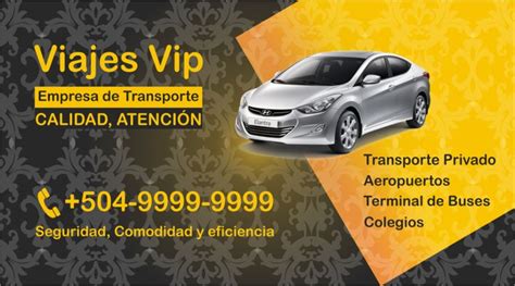 Dise Os De Tarjetas De Presentaci N Para Taxi Vip Servicio Transporte