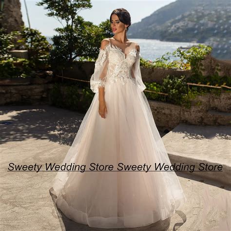 Jiayigong Vestido De Noiva Wedding Dress Sheer O Neck Puff Sleeves