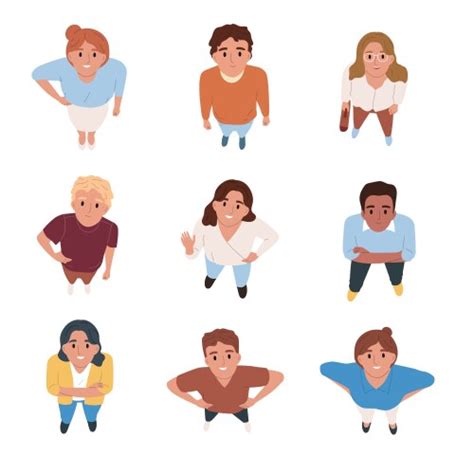 People Sitting Top View Set 1 Royalty Free Vector Image