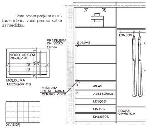 Projeto De Closet Feminino Medidas Club Arqexpress