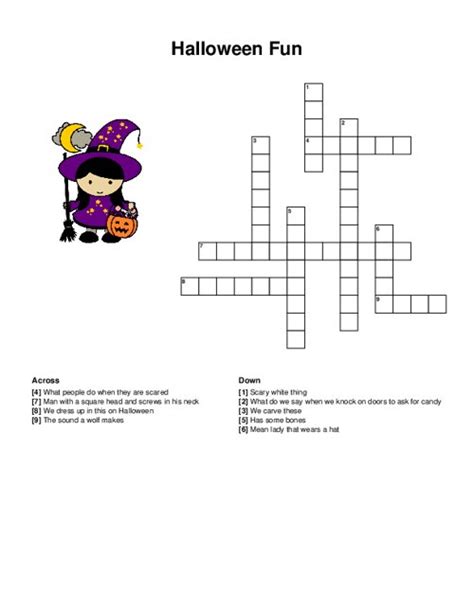 Halloween Fun Crossword Puzzle