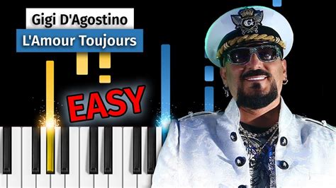 Gigi D Agostino L Amour Toujours Easy Piano Tutorial Youtube