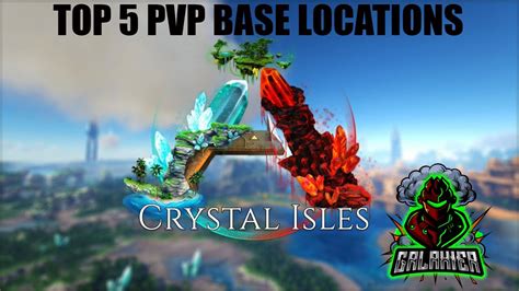 Ark Survival Evolved Crystal Isles Top 5 Pvp Base Locations Youtube