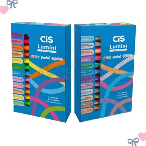 Kit Marca Texto Cis Lumini Neon Pastel Metalicas