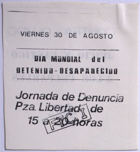 Viernes 30 de agosto día mundial del detenido desaparecido Sitios de