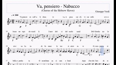 Va Pensiero Nabucco By Verdi In F YouTube