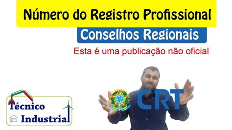 Número do Registro nos Conselhos Regionais CRT YouTube