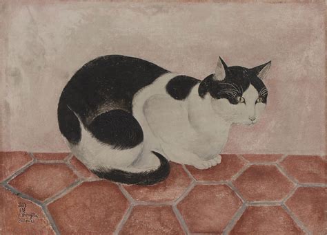 Tableau FOUJITA Léonard Tsuguharu 1886 1968 Cat art Cats