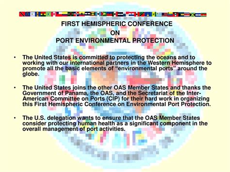 First Hemispheric Conference On Port Environmental Protection Ppt