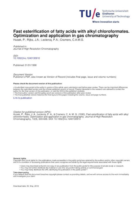 Pdf Fast Esterification Of Fatty Acids With Alkyl · Pdf Filefast