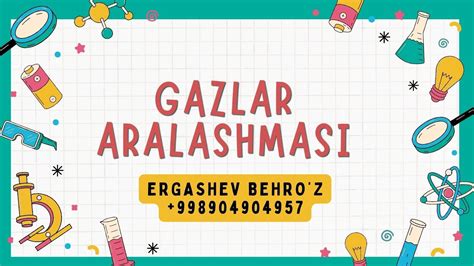 13 Dars GAZLAR ARALASHMASI GAZLAR ARALASHMASIGA DOIR MASALALAR