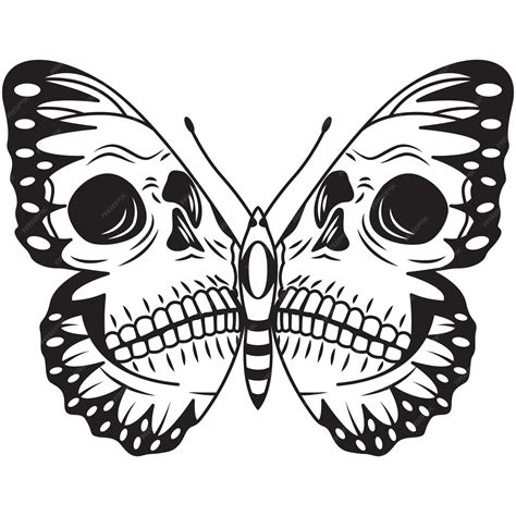 Premium Vector Butterfly And Skull On A White Background