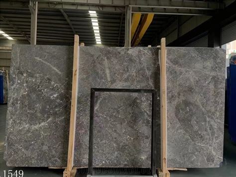 Hermes Grey Marble Tiles Luna Emperador Fume Gray Slabs From China