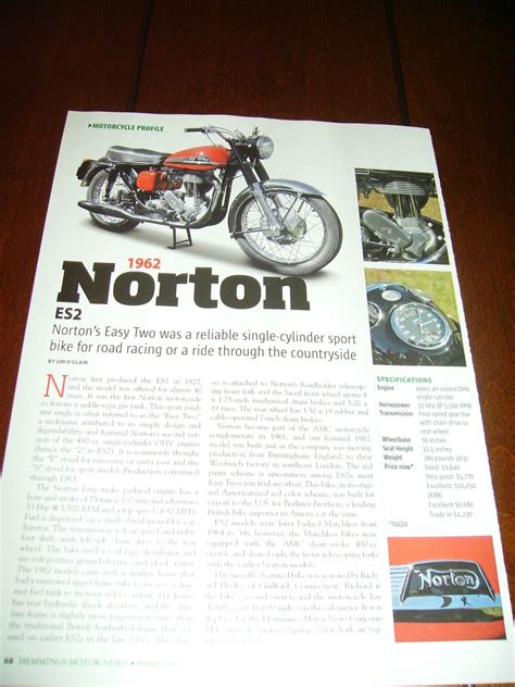 1962 Norton Es2 490cc Aircooled Single Original 2014 Article Ebay