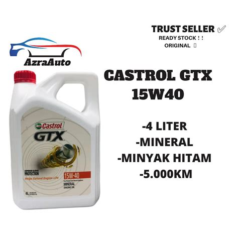 Castrol Gtx W Minyak Hitam Mineral Liter Free Sticker Kilometer