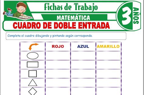 Cuadro De Doble Entrada Para Ni Os De Tres A Os Fichas De Trabajo