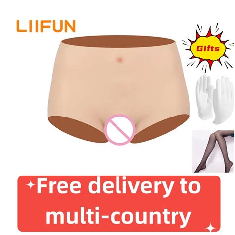 Liifun Silicone Fake Vagina Sex Panties Underwear Realistic Pussy Brief