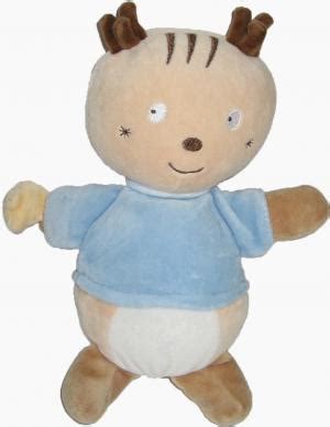 Doudou peluche écureuil bleu et beige Sucre d Orge