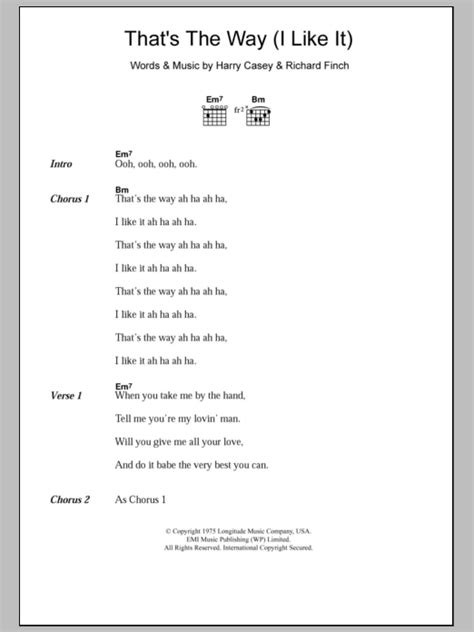 That's The Way (I Like It) | Sheet Music Direct