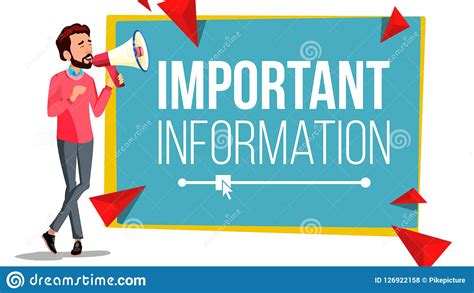 Important Information Banner Vector Businessman With Megaphone