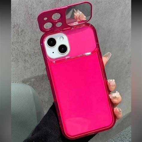 Cell Phones And Accessories Clear Hot Pink Iphone 13 Pro Case With Mirror Poshmark