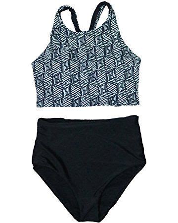 MOOSKINI Womens High Waisted Bikini Black High Neck Cute Bathing Suits