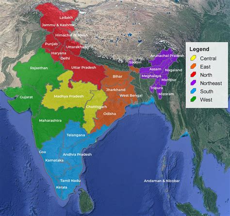 India Map With Regions