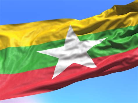 premium photo myanmar  flag