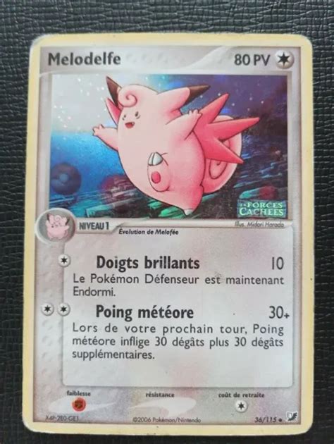 CARTE POKEMON MELODELFE 36 115 Holo Logo Ex Forces Cachées FR EUR 6 00