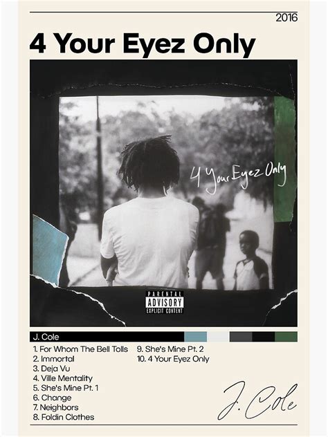 "J. Cole Poster | J Cole Poster | 4 Your Eyez Only Poster | Album Cover ...