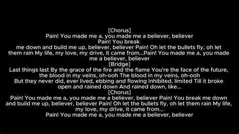 Imagine Dragons Believer Lyrics Reader Youtube