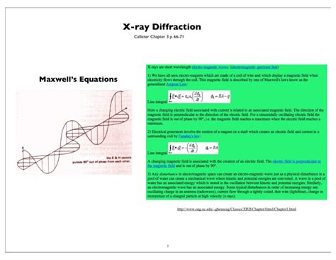 Ppt X Ray Diffraction Callister Chapter P Maxwells