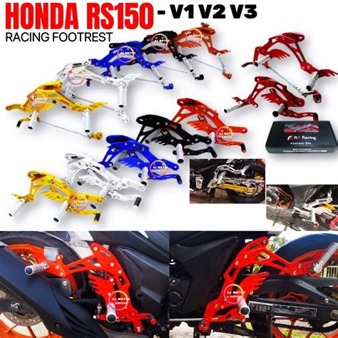 HONDA RS150 V1 V2 V3 RACING FOOTREST ALLOY FULL SET DEPAN BELAKANG